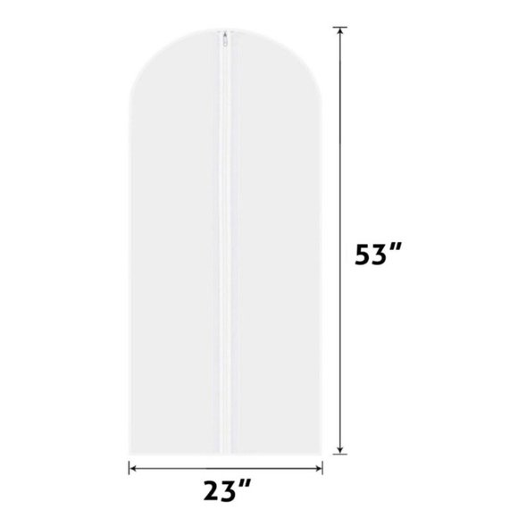 (3 Pack) Dress Bag Garment Travel Dress Storage Full Zipper Cover -Frosted Clear - Picture 5 of 8
